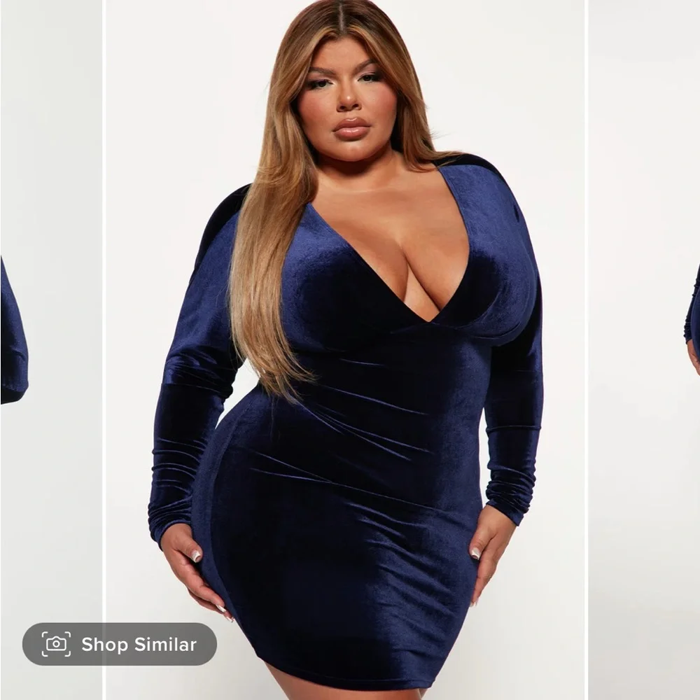 ✨3 for $15✨ Frida Velvet Mini Dress FASHION NOVA PLUS SIZE 2x - Picture 3 of 4